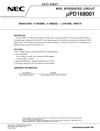 Datasheet UPD168001 manufacturer NEC