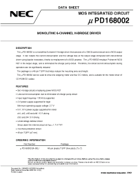 Datasheet UPD168002 manufacturer NEC