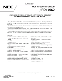 Datasheet UPD17062 manufacturer NEC