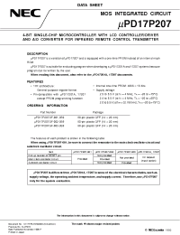 Datasheet UPD17P207 manufacturer NEC