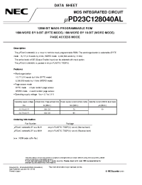 Datasheet uPD23C128040AL manufacturer NEC