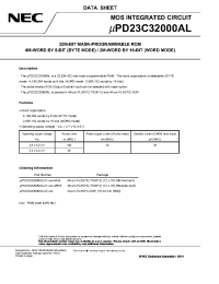 Datasheet UPD23C32000ALGY-MJH manufacturer NEC