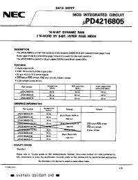 Datasheet UPD4216805 manufacturer NEC