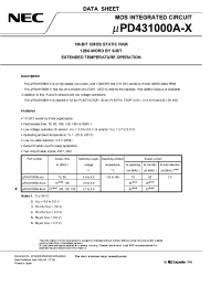 Datasheet UPD431000A-X manufacturer NEC