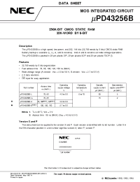 Datasheet UPD43256BGW-70LL-9KL manufacturer NEC