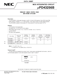 Datasheet UPD43256BGW-B15-9JL manufacturer NEC