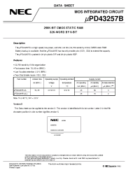 Datasheet UPD43257BCZ-70LL manufacturer NEC