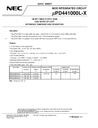 Datasheet UPD441000LGU-B85X-9JH manufacturer NEC