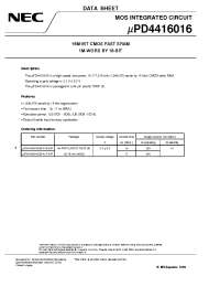 Datasheet UPD4416016G5-A17-9JF manufacturer NEC