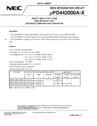 Datasheet UPD442000AGU-BB55X-9JH manufacturer NEC