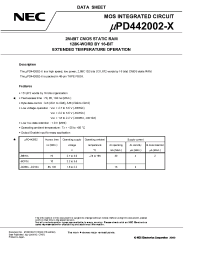 Datasheet UPD442002F9-BC70X-BC2-A manufacturer NEC