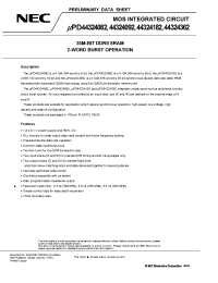 Datasheet UPD44324092F5-E50-EQ2 manufacturer NEC