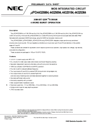 Datasheet UPD44325094F5-E40-EQ2 manufacturer NEC