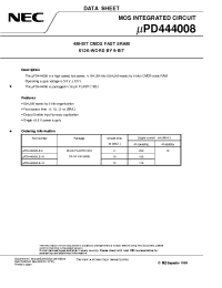 Datasheet UPD444008LE-10 manufacturer NEC
