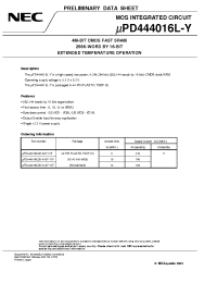 Datasheet UPD444016LG5-A10Y-7JF manufacturer NEC