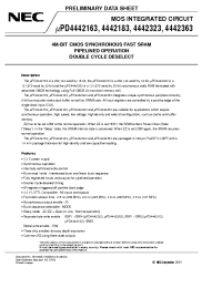 Datasheet uPD4442163 производства NEC