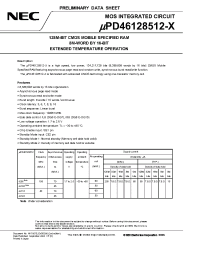 Datasheet UPD46128512-E10X manufacturer NEC
