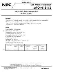 Datasheet UPD4616112 manufacturer NEC