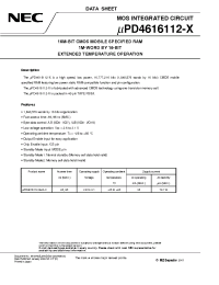 Datasheet UPD4616112F9-B85LX-BC2 manufacturer NEC