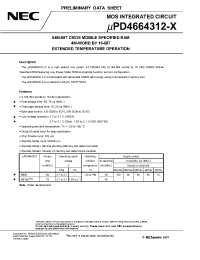 Datasheet UPD4664312F9-B65X-CR2 manufacturer NEC