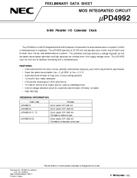 Datasheet UPD4992GS-T2 manufacturer NEC
