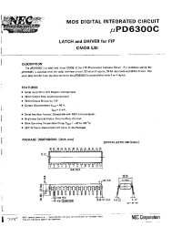 Datasheet UPD6300C manufacturer NEC