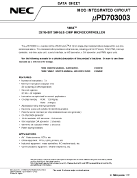 Datasheet UPD703003 manufacturer NEC