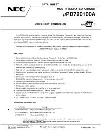 Datasheet UPD720100A manufacturer NEC