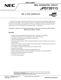 Datasheet UPD720113GK-9EU manufacturer NEC