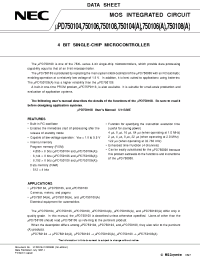 Datasheet UPD750106CU manufacturer NEC