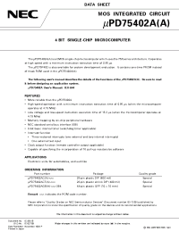 Datasheet UPD75402AGBA manufacturer NEC