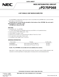 Datasheet UPD75P068CU manufacturer NEC