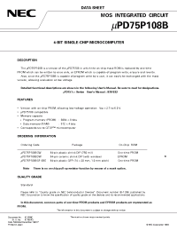 Datasheet UPD75P108BGF-3BE manufacturer NEC