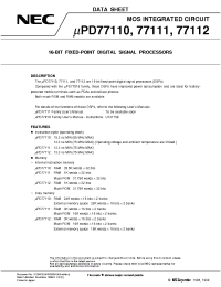 Datasheet UPD77111F1 manufacturer NEC