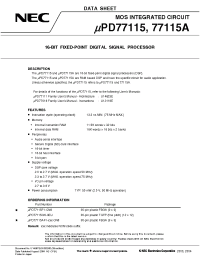 Datasheet UPD77115AF1-xxx-CN6 manufacturer NEC