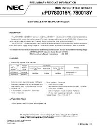 Datasheet UPD780016Y manufacturer NEC