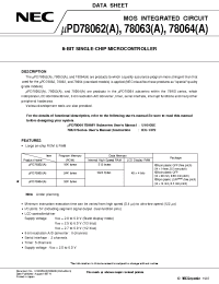 Datasheet UPD78063A производства NEC