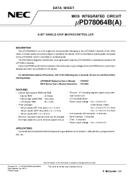 Datasheet UPD78064BA производства NEC
