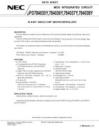 Datasheet UPD784037 manufacturer NEC