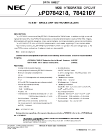 Datasheet UPD784218YGC manufacturer NEC
