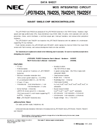 Datasheet UPD784224GC manufacturer NEC