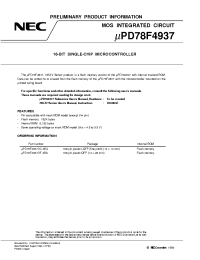 Datasheet UPD784908 manufacturer NEC