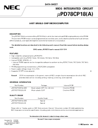 Datasheet UPD78CP18A manufacturer NEC