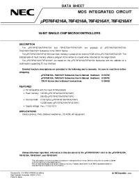 Datasheet UPD78F4216AGC-8EU manufacturer NEC