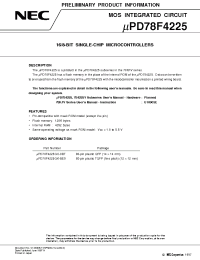Datasheet UPD78F4225 manufacturer NEC