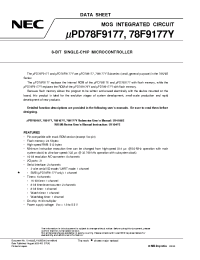 Datasheet UPD78F9177Y manufacturer NEC