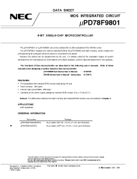 Datasheet UPD78F9801 manufacturer NEC