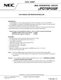 Datasheet UPD78P058FGC-3B9 manufacturer NEC