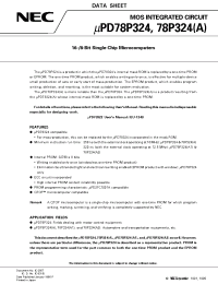 Datasheet UPD78P324KD manufacturer NEC