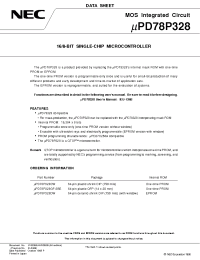 Datasheet UPD78P328GF-3BE manufacturer NEC